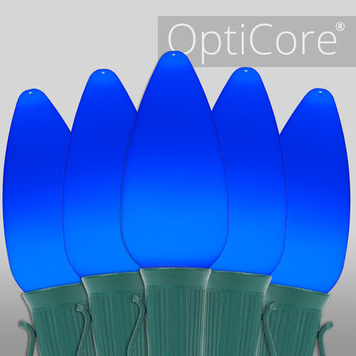 Wintergreen Corporation 80162 C9 Blue Smooth OptiCore Commercial LED Christmas Lights, 50 Lights, 50'