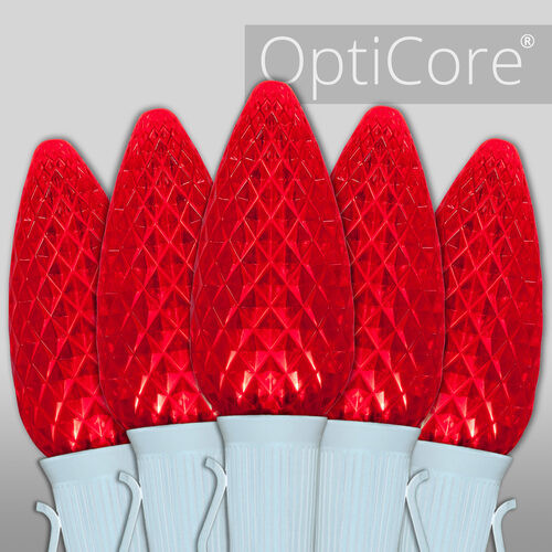 Wintergreen Corporation 80005 C9 Red OptiCore Commercial LED Christmas Lights, 100 Lights, 100'