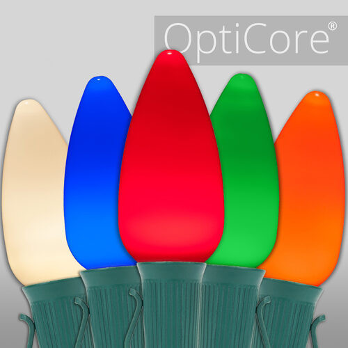 Wintergreen Corporation 80115 C9 Multicolor Smooth OptiCore Commercial LED Christmas Lights, 100 Lights, 100'