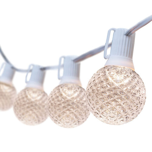 Wintergreen Corporation 79401 25' Warm White OptiCore LED Patio String Light Set with 25 G50 Bulbs on White Wire, E17 Base
