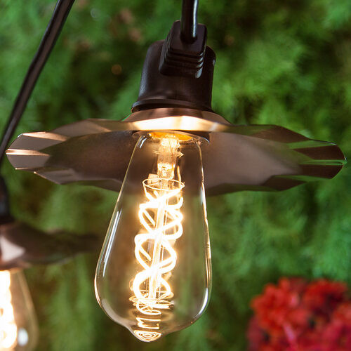Wintergreen Corporation 79567 35' FlexFilament LED Patio String Light Set with 7 5W ST64 Edison Bulbs on Black Wire