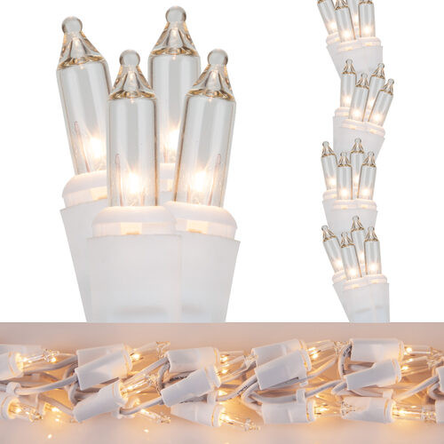 Wintergreen Corporation 17909 18' Garland Lights, 600 Clear Lamps, White Wire