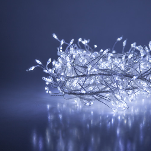 WGC-76034 - Cool White LED Fairy Lights, 400 Lights, 8.2', Silver Wire, 6" Spacing - Wintergreen Corporation