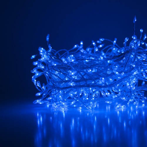 WGC-76032 - Blue LED Fairy Lights, 400 Lights, 8.2', Silver Wire, 6" Spacing - Wintergreen Corporation