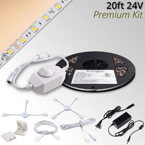 Wintergreen Corporation 75090 Premium 24V High Output LED Strip Light Kit, Champagne Warm White