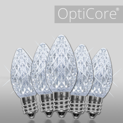 WGC-73944 - C7 Cool White LED OptiCore Twinkle Bulbs, 25-Pack - Wintergreen Corporation