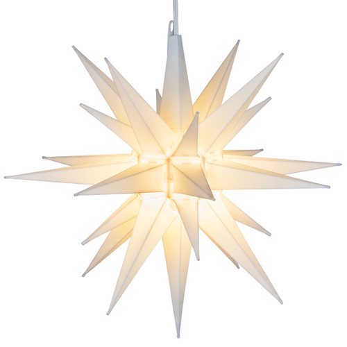 WGC-72721 - 14" T20 Warm White LED White Moravian Star Light - Wintergreen Corporation