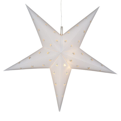 Wintergreen Corporation 75411 Battery Operated 18" White Aurora Superstar TM 5 Point Star Light, Fold-Flat, LED Lights, Outdoor Rated