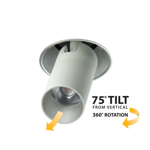 Liton LRXLD2567: 2.5" Recessed LED Adjustable Pull Down, Round Flangeless, 550lm (7W) Featured Collections Architectural Recessed Downlight