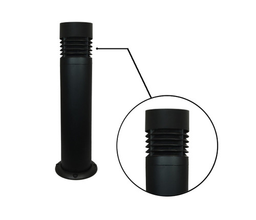 Liton BL434: 7" LED Round Bollard - Die Cast Aluminum Louvers (Flat Top) Featured Collections SPECIFICATION GRADE OUTDOOR LED