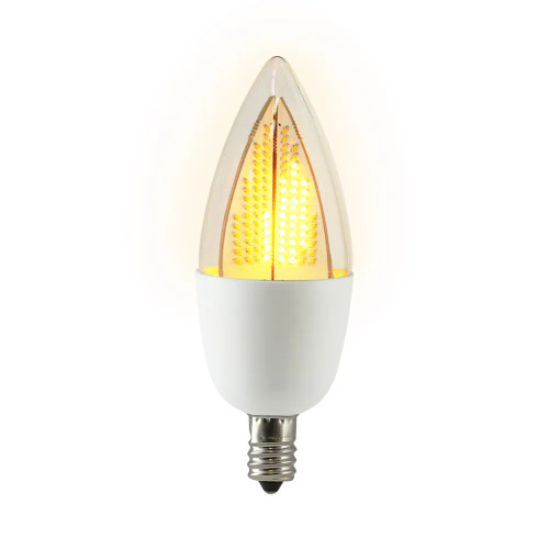 Decorative LED 6-Watt Equivalent Natural Flickering Flame Bulb E12 Candelabra, White Base | Euri Lighting | ECA9.5-2120FC | Euri Lighting at lightingandsupplies.com