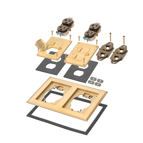 Arlington Industries FLBC8524MB Brass plated zinc 2 GANG FL BX Cover Kit