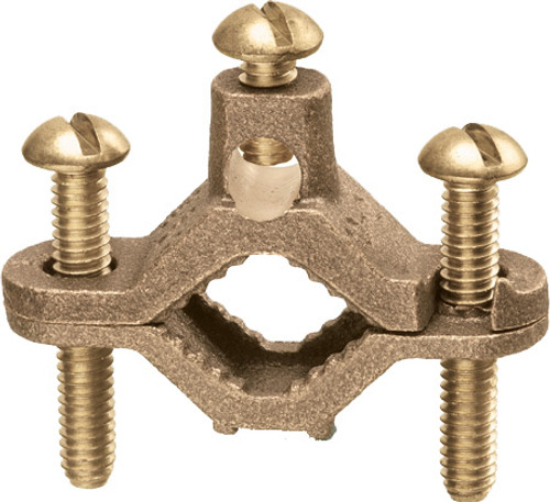 Arlington Industries 720BBS Bare Wire Ground Clamps (Solid Brass with Brass Screws)