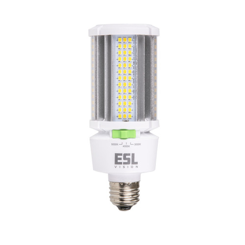 ESL Vision ESL-CL-0918W-53050-EX39 Corn Lamp, 09W/12W/18W Wattage Adjustable , 100-277VAC, 3000/4000/5000 Kelvin Adjustable, 2610 Lumens, EX39 Base | ESL Vision at lightingandsupplies.com