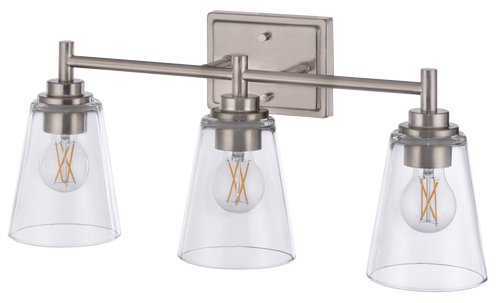 RP Lighting+Fans 4911 Series Clear Tapered Glass, Clear Lamp LED Vanity Light