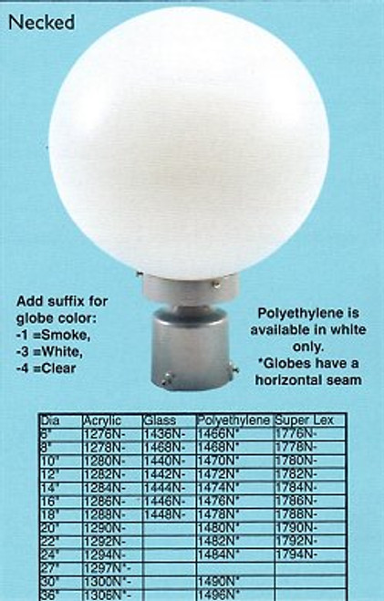 Primelite Manufacturing 1776N-1794N SuperLex Neck Globe Post Light