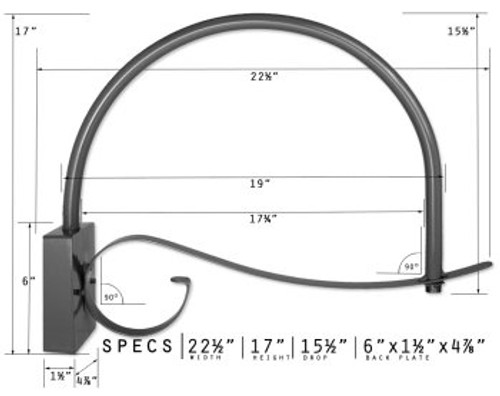 Primelite Manufacturing 866/SCA Decorative Loop Arm Wall Bracket