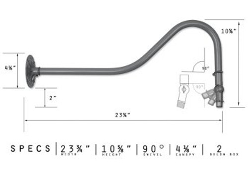 Primelite Manufacturing 853 Gooseneck Arm with Swivel