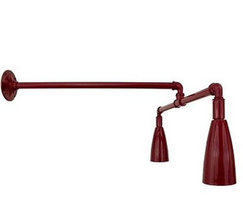 Primelite Manufacturing 18/858 Bullet Shade Head on Straight Double Light Arm Primelite Manufacturing 18/858 Bullet Shade Head on Straight Double Light Arm