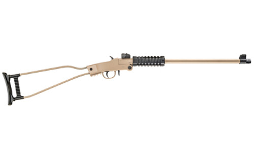 Chiappa Firearms Little Badger Single Shot Rifle 22 LR 16.5" Sand Ambidextrous Backpack Threaded 1 Round Adjustable Sights 500.255 Cerakote Wire Stock