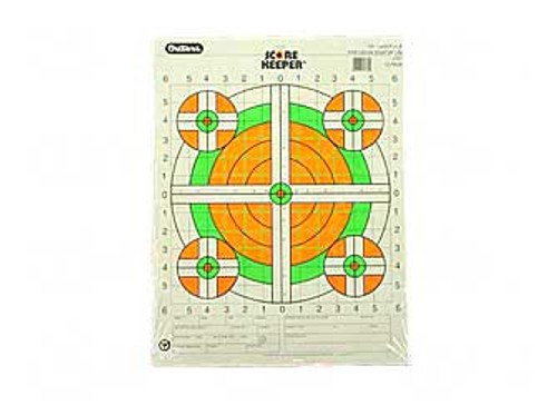 Champion Traps & Targets Flourescent Orange/Green Bullseye Scorekeeper Target 100 Yd Rifle Sight-In 12/Pack 45761