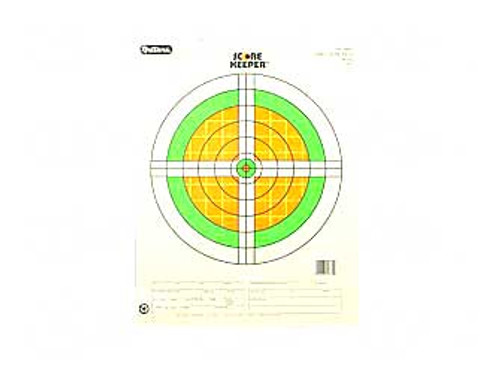 Champion Traps & Targets Flourescent Orange/Green Bullseye Scorekeeper Target 100 Yd Smallbore Rifle 12/Pack 45762