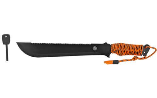 UST - Ultimate Survival Technologies Paracuda Pro Machete Tool Black Plain Machete 1156909 Black Oxide Orange