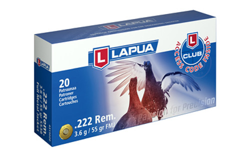 Lapua Full Metal Jacket 222 Remington 55Gr Full Metal Jacket 20 600 4315021