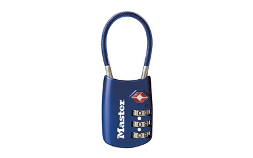 MasterLock Flexible Shackle Lock Blue Single Combination 4688DBLU Matte