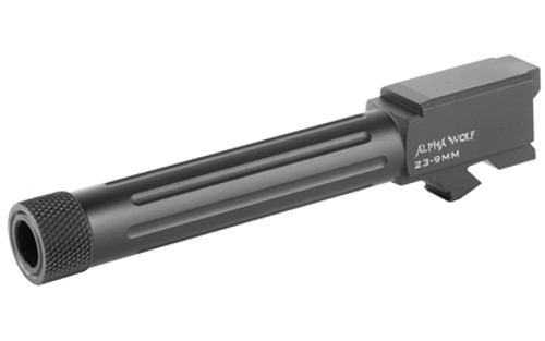 Lone Wolf Distributors AlphaWolf Barrel 9MM Black Includes Thread Protector Threaded And Fluted Conversion to 9mm Stock Length Glk 23/32 AW-239TH Salt Bath Nitride
