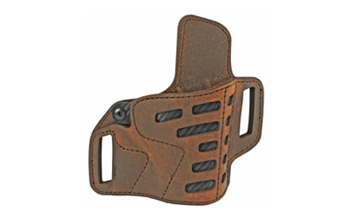 Versacarry Compound OWB Holster Right Hand Brown Most Single Stack Semi-Automatic Pistols C2213-1 Distressed Leather, Kydex