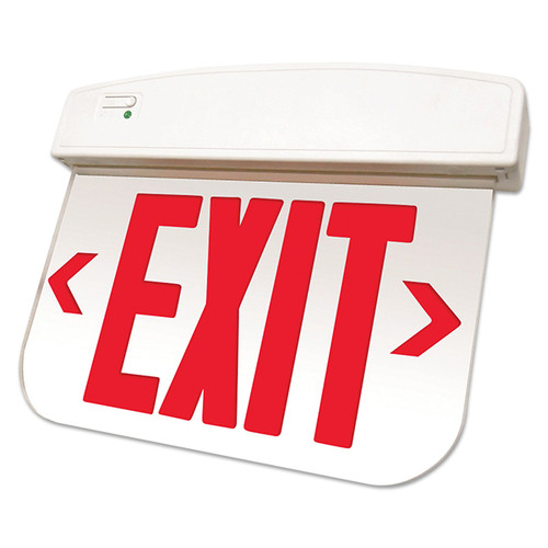 Barron Lighting Group QXEDGP-D-GM-WB-WH QXEDGP Series Thermoplastic Edge-lit Exit Sign