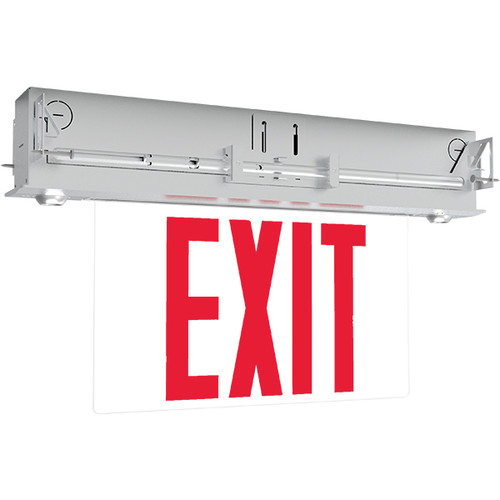 Barron Lighting Group S900C-R-G-WH-R S900C Series LED Edge-lit Combo Exit Sign