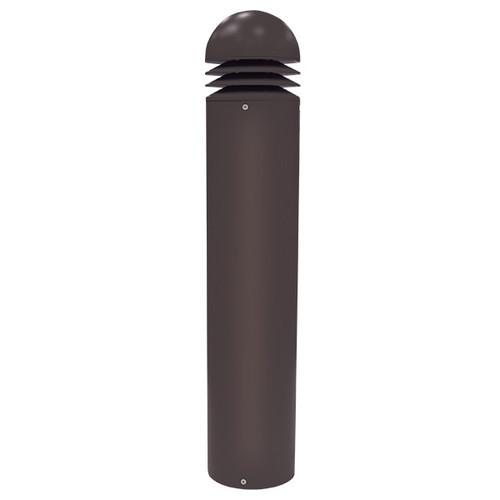 Barron Lighting Group ELB-36-S-HVS-4K-SV-EM ELB Series Louvered Bollard with High Abuse Option, 18-35W, 966 Lumens