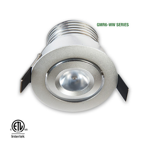 GM Lighting GMR6-WW-B 12VDC Mini High Power LED Dimmable Recessed Adjustable Downlight