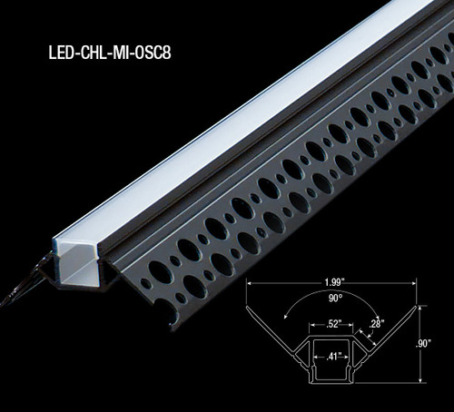 GM Lighting LED-CHL-MI-OSC8 Inside and Outside Corner LED Tape Mud In Channels