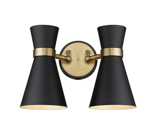 Z-lite 728-2S-MB-HBR Matte Black + Heritage Brass Soriano Wall Sconce
