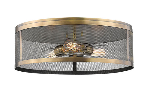 Z-lite 331F18-NB Natural Brass Meshsmith Flush Mount