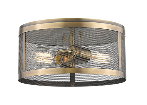 Z-lite 331F12-NB Natural Brass Meshsmith Flush Mount