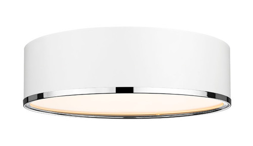 Z-lite 2303F4-MW-CH Matte White + Chrome Arlo Flush Mount