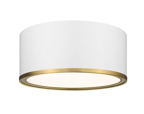 Z-lite 2303F2-MW-RB Matte White + Rubbed Brass Arlo Flush Mount