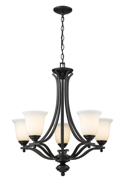 Z-lite 703-5-MB Matte Black Lagoon Chandelier