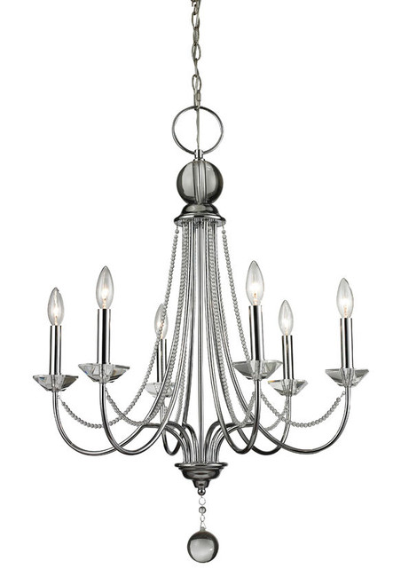 Z-lite 429-6-CH Chrome Serenade Chandelier