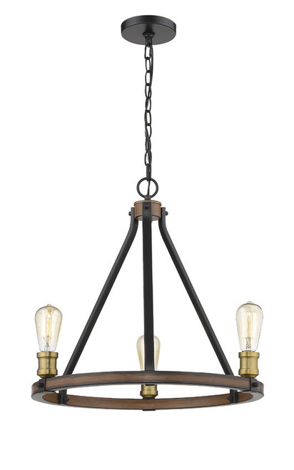 Z-lite 472-3RM Rustic Mahogany Kirkland Chandelier