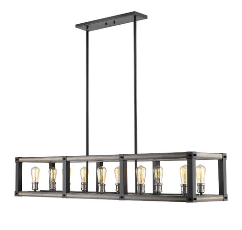 Z-lite 472-10L-ABB Ashen Barnboard Kirkland Chandelier