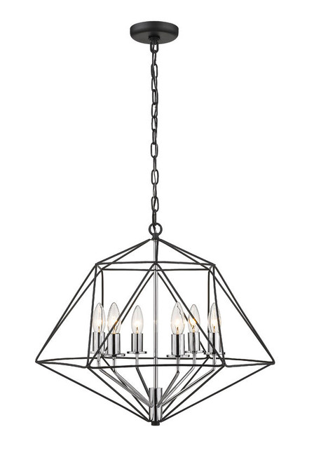 Z-lite 918-22MB-CH Matte Black + Chrome Geo Chandelier