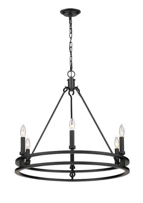 Z-lite 4005-6MB Matte Black Dennison Chandelier