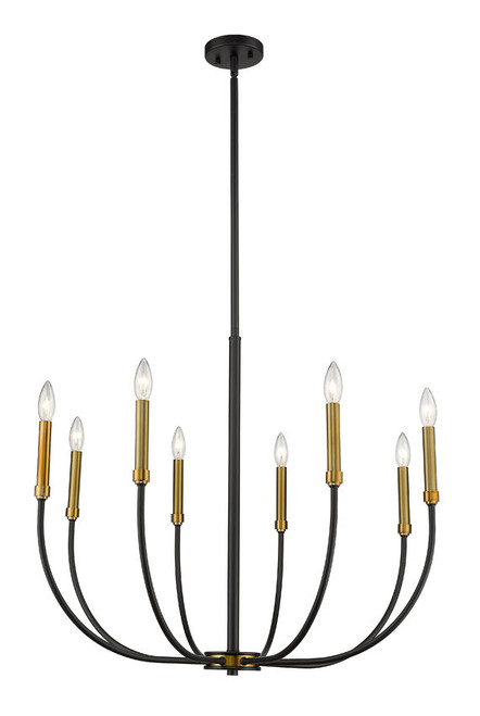 Z-lite 479-8MB-OBR Matte Black + Olde Brass Haylie Chandelier