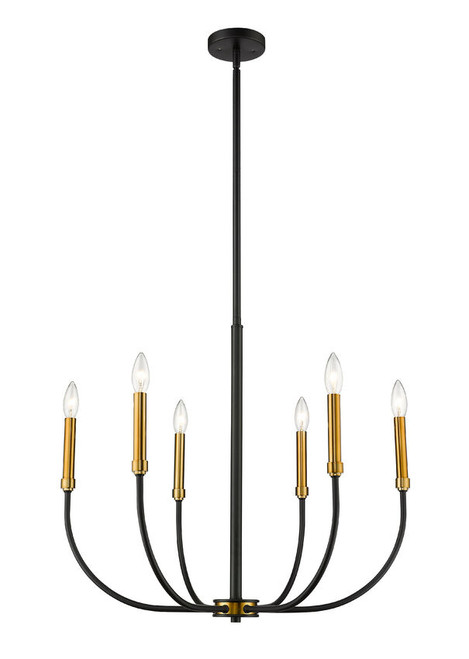 Z-lite 479-6MB-OBR Matte Black + Olde Brass Haylie Chandelier