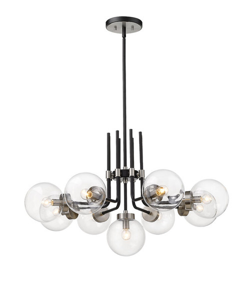 Z-lite 477-9MB-BN Matte Black + Brushed Nickel Parsons Chandelier